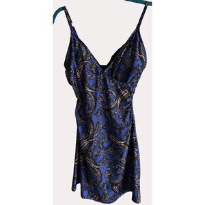 Cool Bar Paisley Print One Piece Swimsuit UPF 50+ Blue Black Pink 8 bv